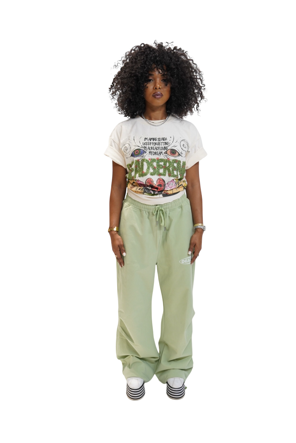 Dead SR Nylon Track Pants - Sea Foam Green