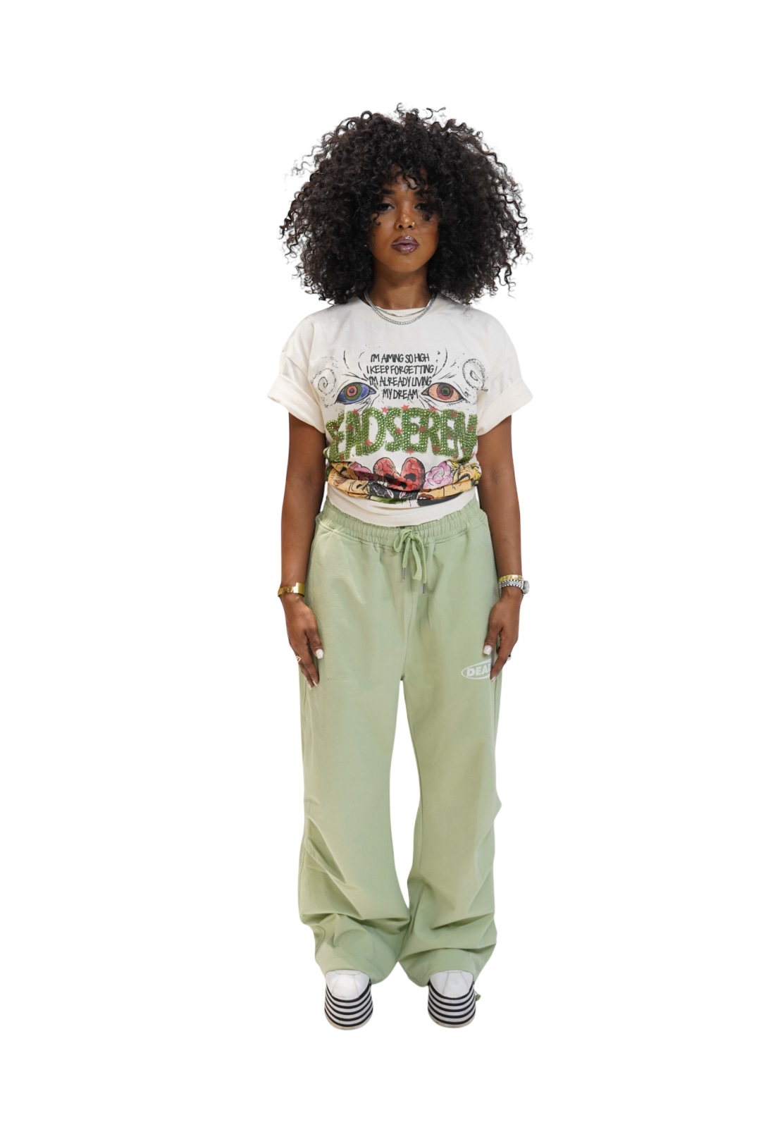 Dead SR Nylon Track Pants - Sea Foam Green