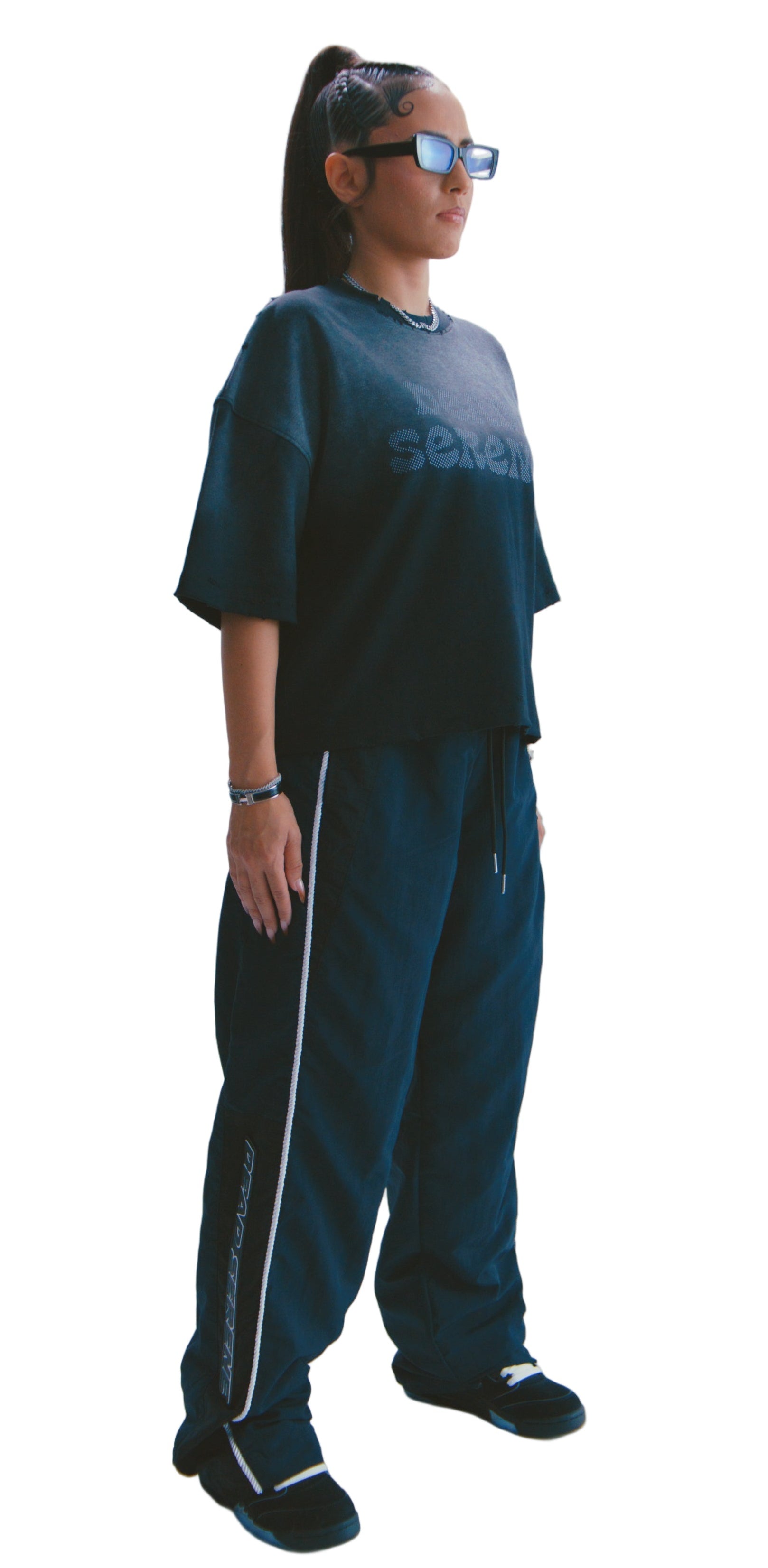 Black puff print t shirt - hero shot 