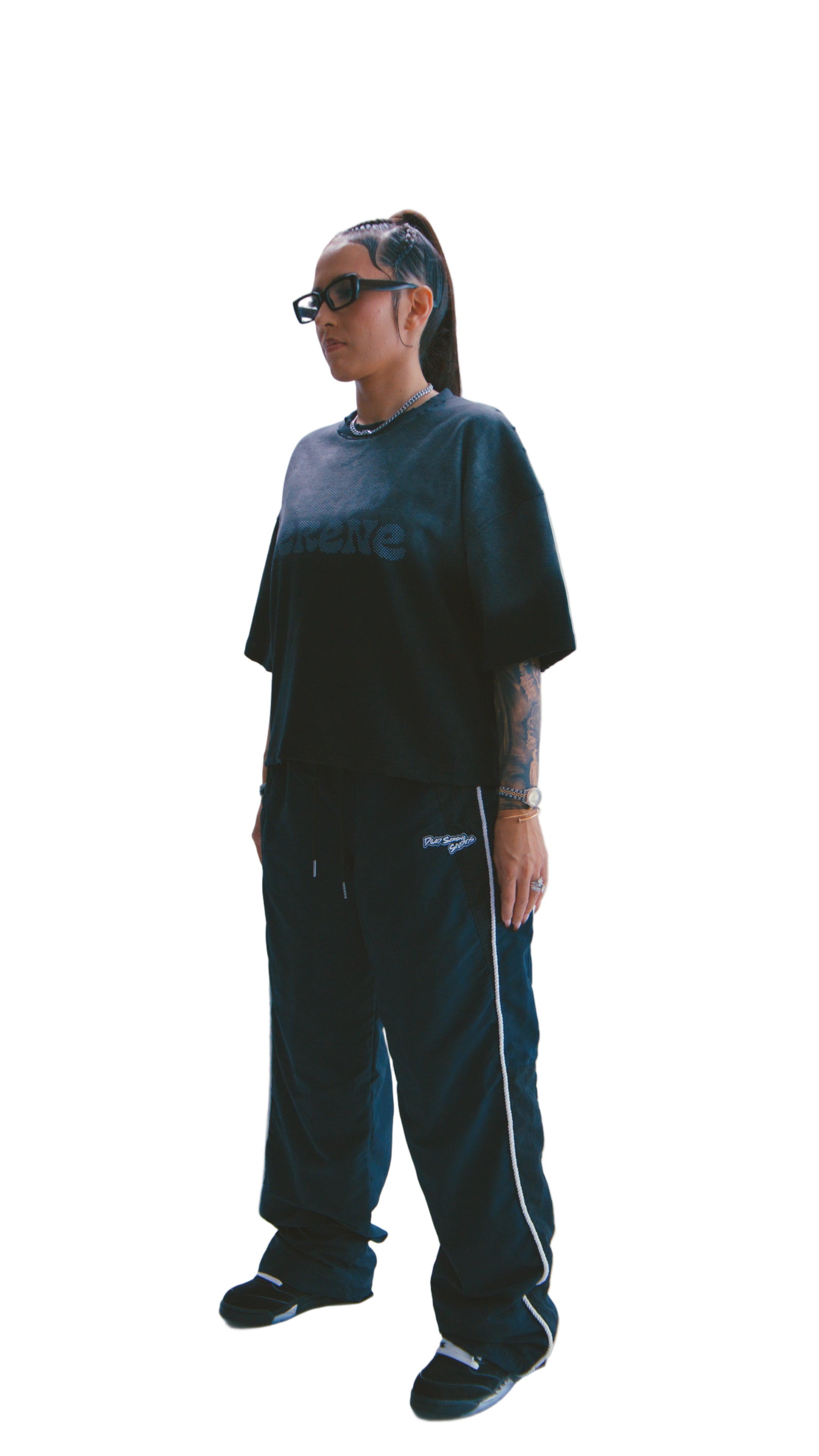 Black puff print t shirt - hero shot 